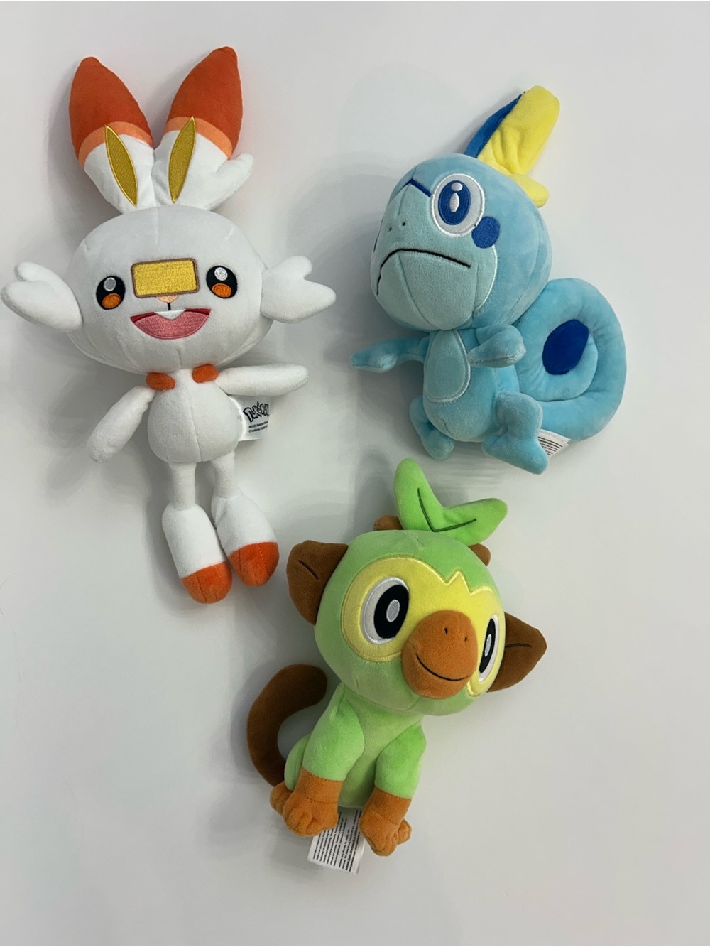 Pokémon Galar Region Starter Plush Lot Scorbunny Grookey Sobble Jazwares